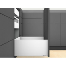 Ящик LEGRABOX pure TIP-ON BLUMOTION (высота F 241, глубина 450 мм, до 40 кг), для тонких фасадов, белый шелк
