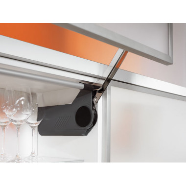 Вертикальный подъемный механизм AVENTOS HL 21/39 с узкой алюминиевой рамкой, темно-серый