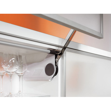 Вертикальный подъемный механизм AVENTOS HL 23/39 с узкой алюминиевой рамкой, бел.