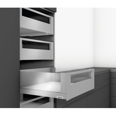 Внутренний ящик LEGRABOX free TIP-ON BLUMOTION с релингом (высота C 177, глубина 500 мм), серый орион